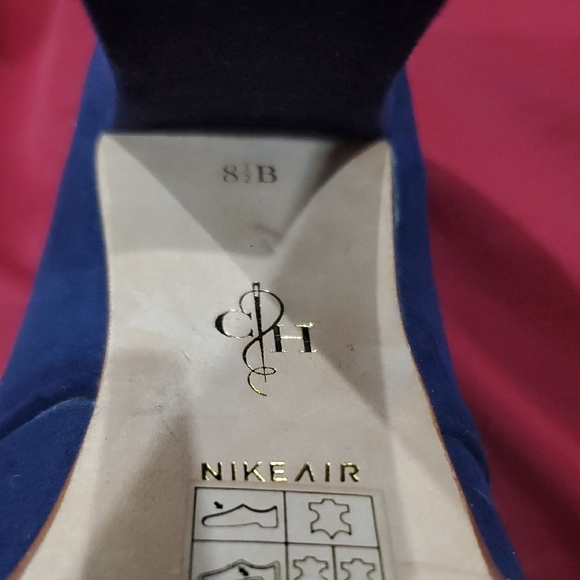 Cole Haan Blue Suede Heeled Boots with Lace-Up Detail - Picture 4 of 11